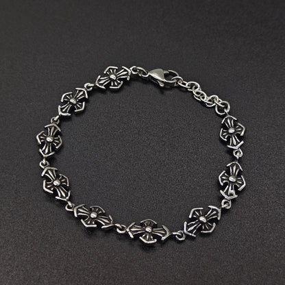 Chrome Hearts cross Silver Daisy retro bracelet