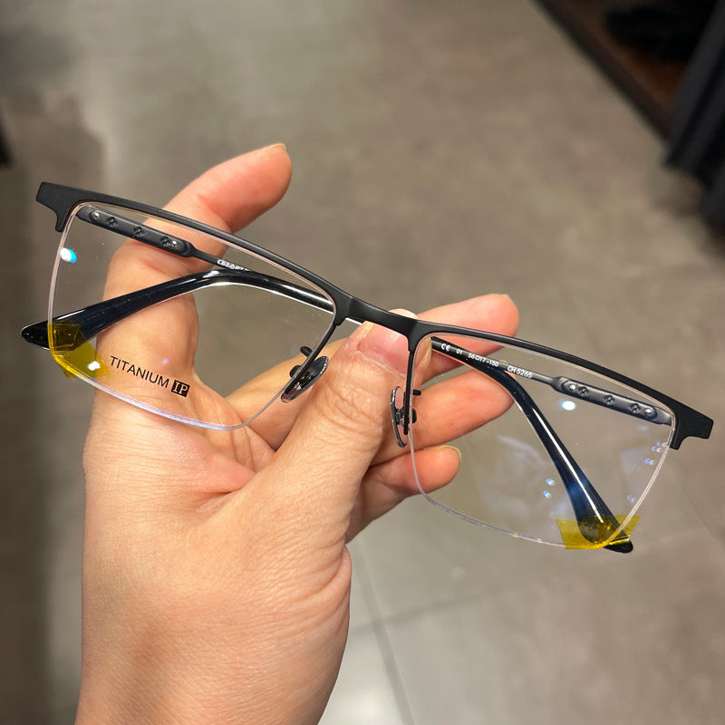 CHH Chrome Hearts Glasses Pure Titanium Half Frame Business Glasses Frame