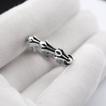 Chrome Hearts phoenix flower fishbone ring