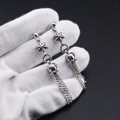 Chrome Hearts distressed six-pointed star earrings