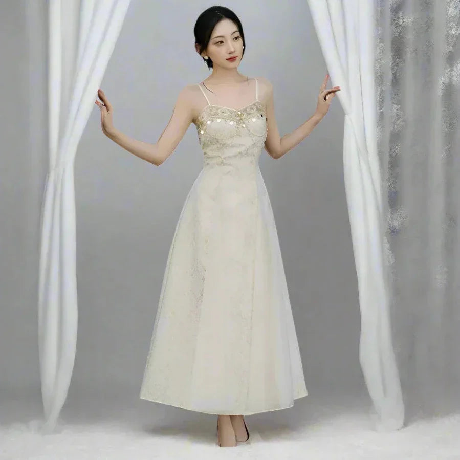 Adriata Pearl Chain Baroque Royalcore Dress