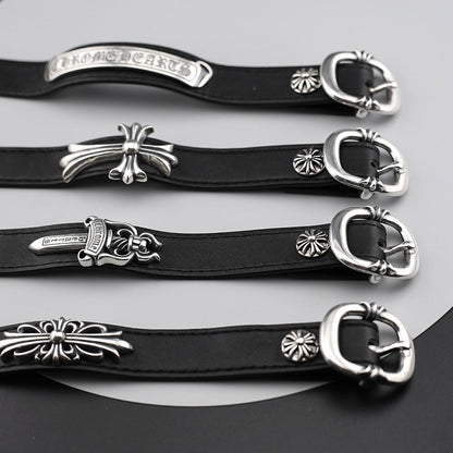 Chrome Hearts Cuff Plate Gunslinger  Leather Bracelet For Men