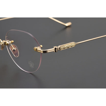 CHH Chrome Hearts Glasses Frameless Pure Titanium Glasses Frame Personalized Business