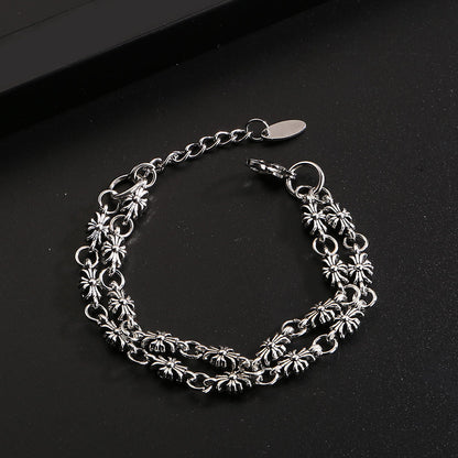 Chrome Hearts double-layer Cross simple bracelet