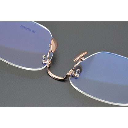 CHH Chrome Hearts Glasses Ultra Light Titanium Frameless Wide Myopia Glasses Frame