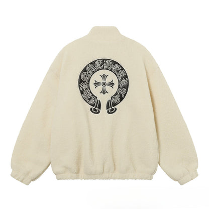 CHH Chrome Heart Coat CH Croix Lamb wool jacket Baseball jacket jacket