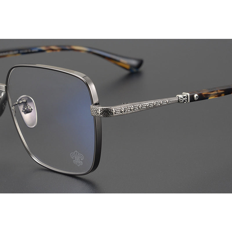 CHH Chrome Hearts Glasses Engraved Pure Titanium Versatile Square Glasses Frame
