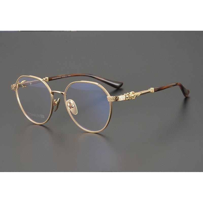CHH Chrome Hearts Glasses Pure Titanium Vintage Carved Anti-Blue Myopia Glasses Frame