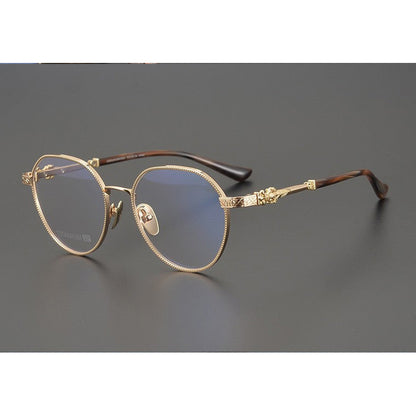 CHH Chrome Hearts Glasses Pure Titanium Vintage Carved Anti-Blue Myopia Glasses Frame