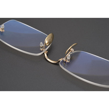 CHH Chrome Hearts Glasses Square Frameless Pure Titanium Ultra Light Myopia Glasses Frame