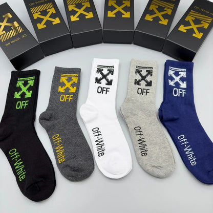 gift socks off white socks authentic 5pcs box